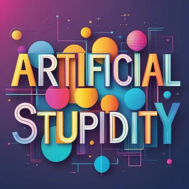Abstract vector art logo "Artificial StupiditY", simplified, line-art, thick strokes, (outlined:1.3), pastell gradients, modern pop art